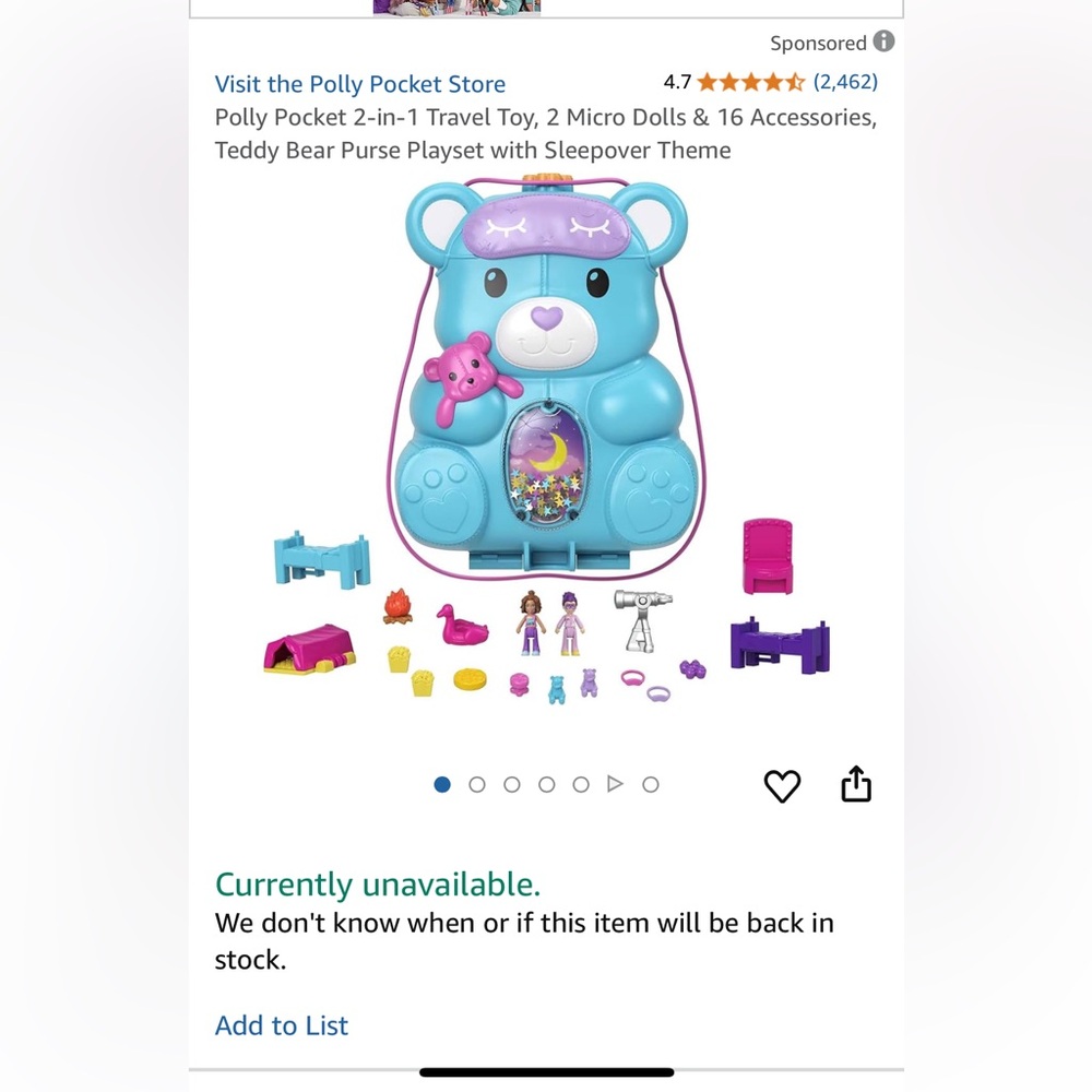 Polly Pocket Travel Koala AND Teddy Bear Purse Play Sets-EUC-Completed Sets! - Picture 9 of 16